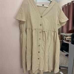 Tan Button Up Dress